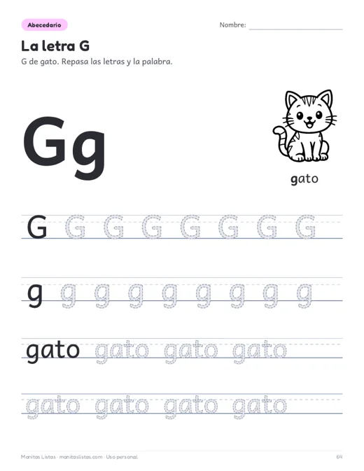 Ficha del abecedario